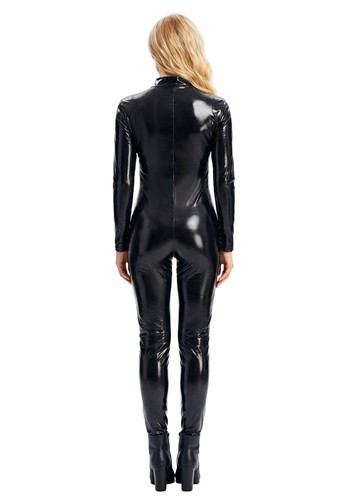 Women's Deluxe Zip Front Black Bodysuit Costume | Adult Costumes