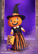 Gourdgeous Vintage Pumpkin Witch Animatronic Witchy Woman