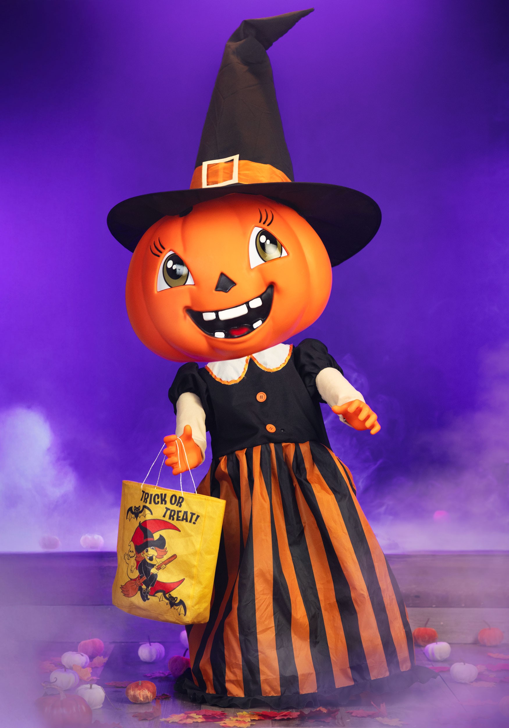 4FT Animatronic Gourdgeous the Vintage Pumpkin Witch Decoration