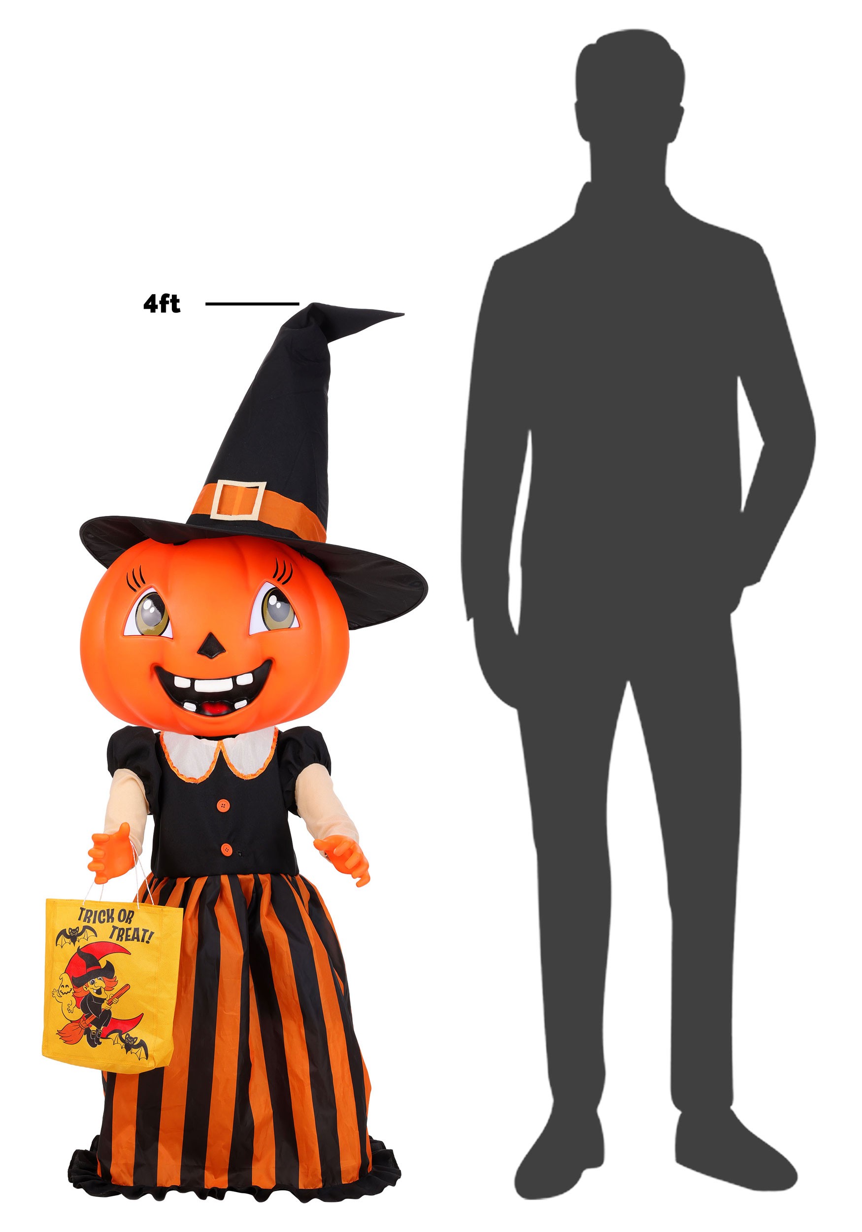 4FT Animatronic Gourdgeous the Vintage Pumpkin Witch Decoration