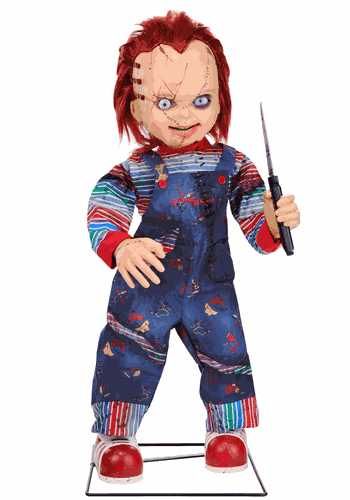 3.5FT Universal Animated LED Scarred Chucky Decoration upd