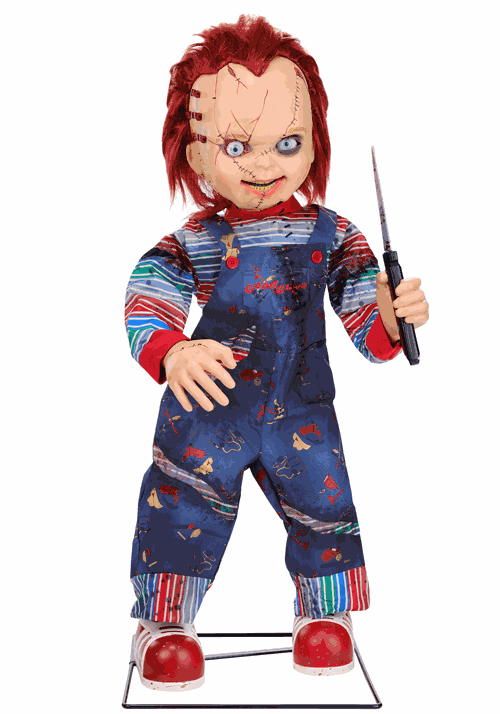 3.5FT Universal Animated LED Scarred Chucky Decoration upd