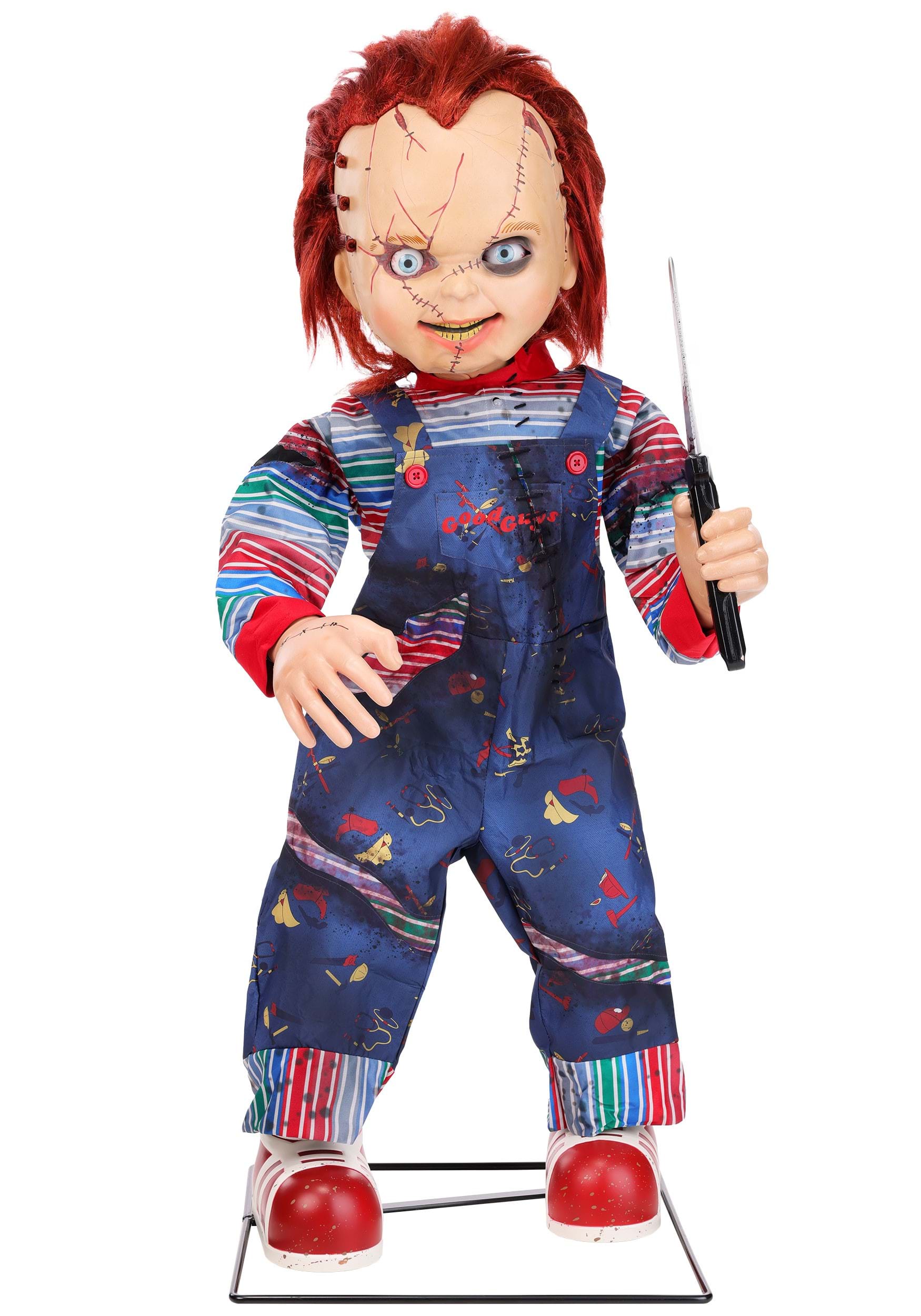 3.5FT Universal LED Scarred Chucky Animated Decoration | Halloween Animatronics