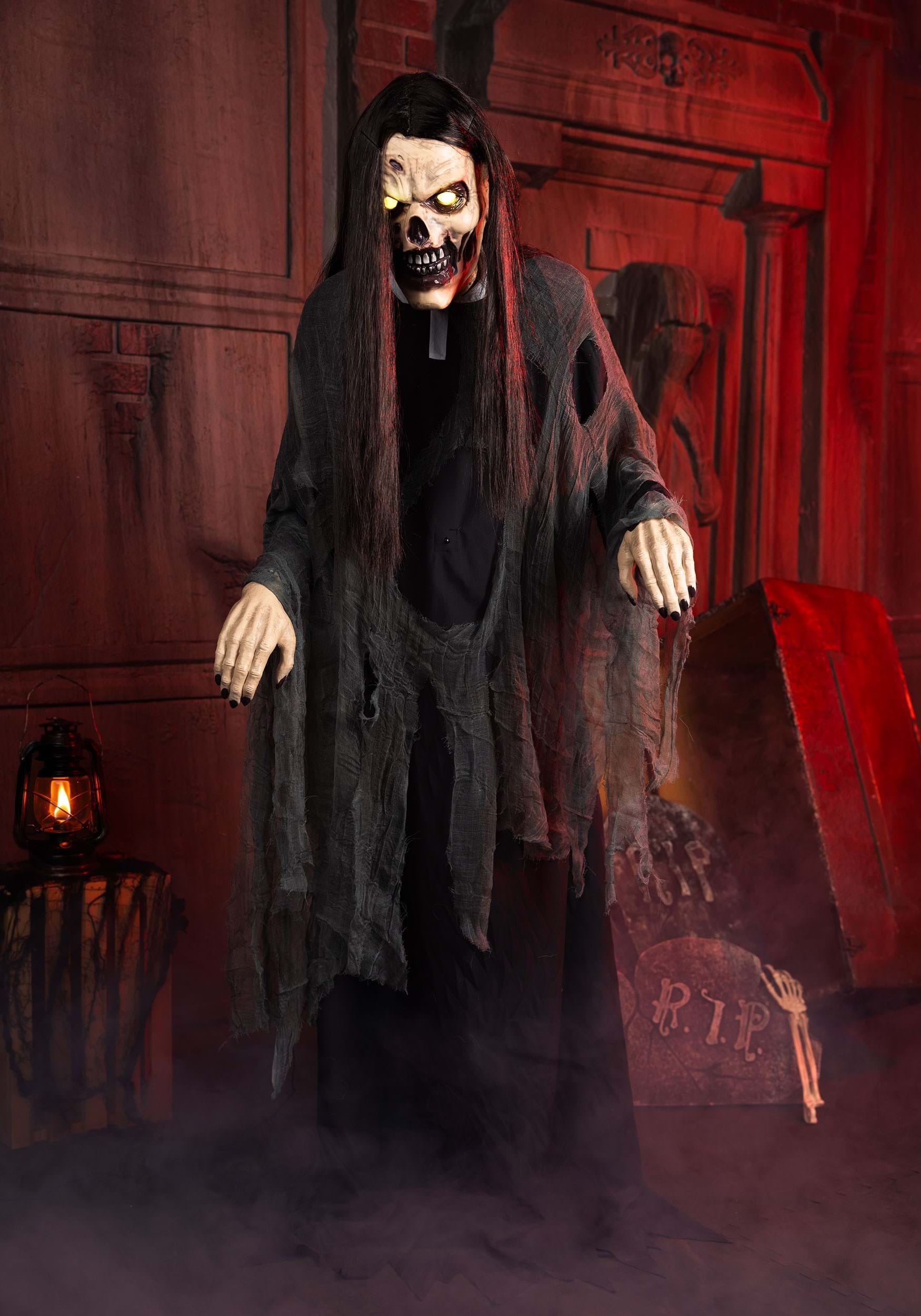 5.9FT Animatronic Lumbering Lady Zombie Decoration | Animatronics
