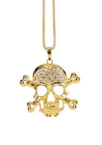 Gold Skull and Crossbones Costume Pirate Necklace | Pirate Accessories