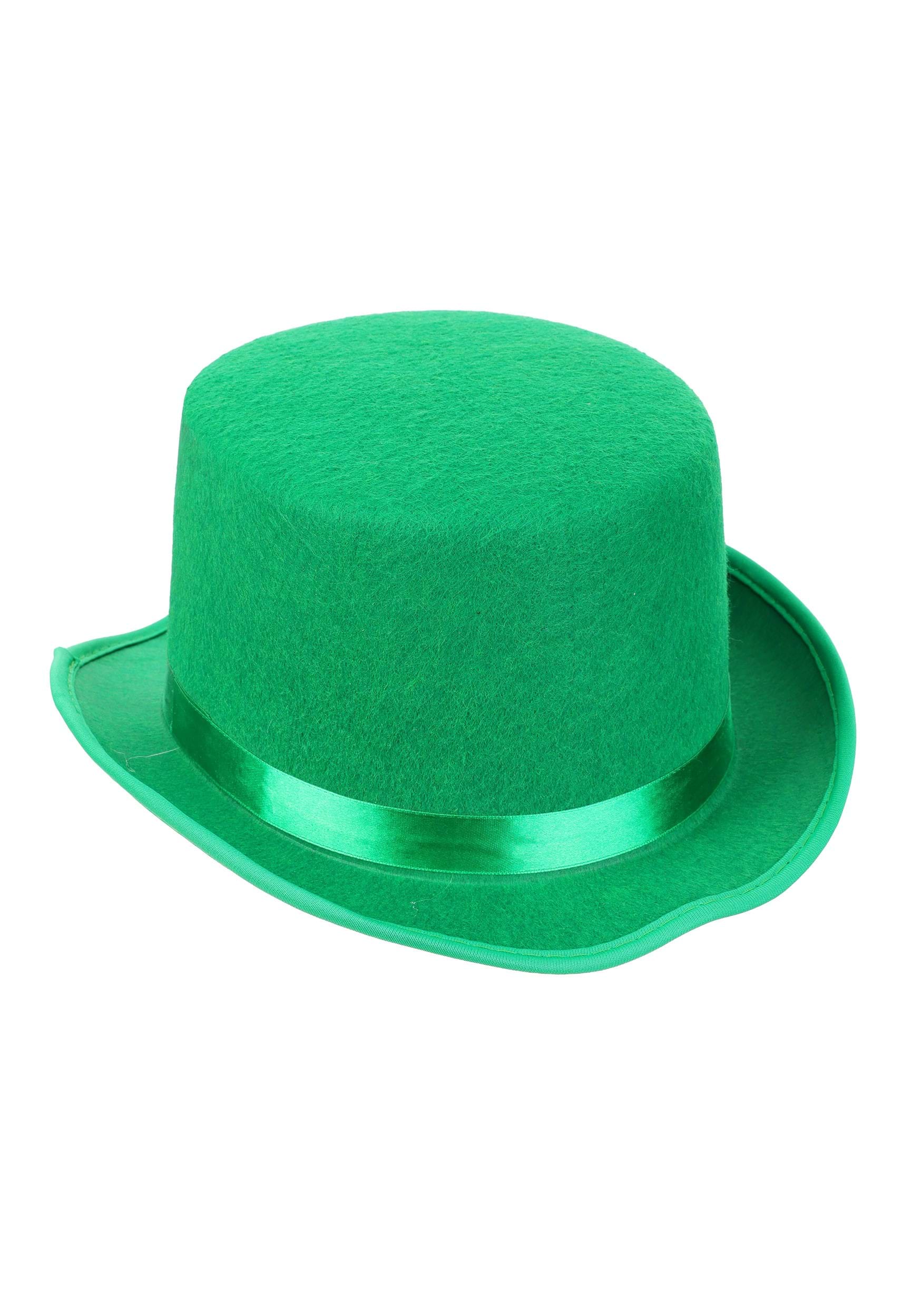 Lucky Green Top Hat Adult Accessory | Adult Hats