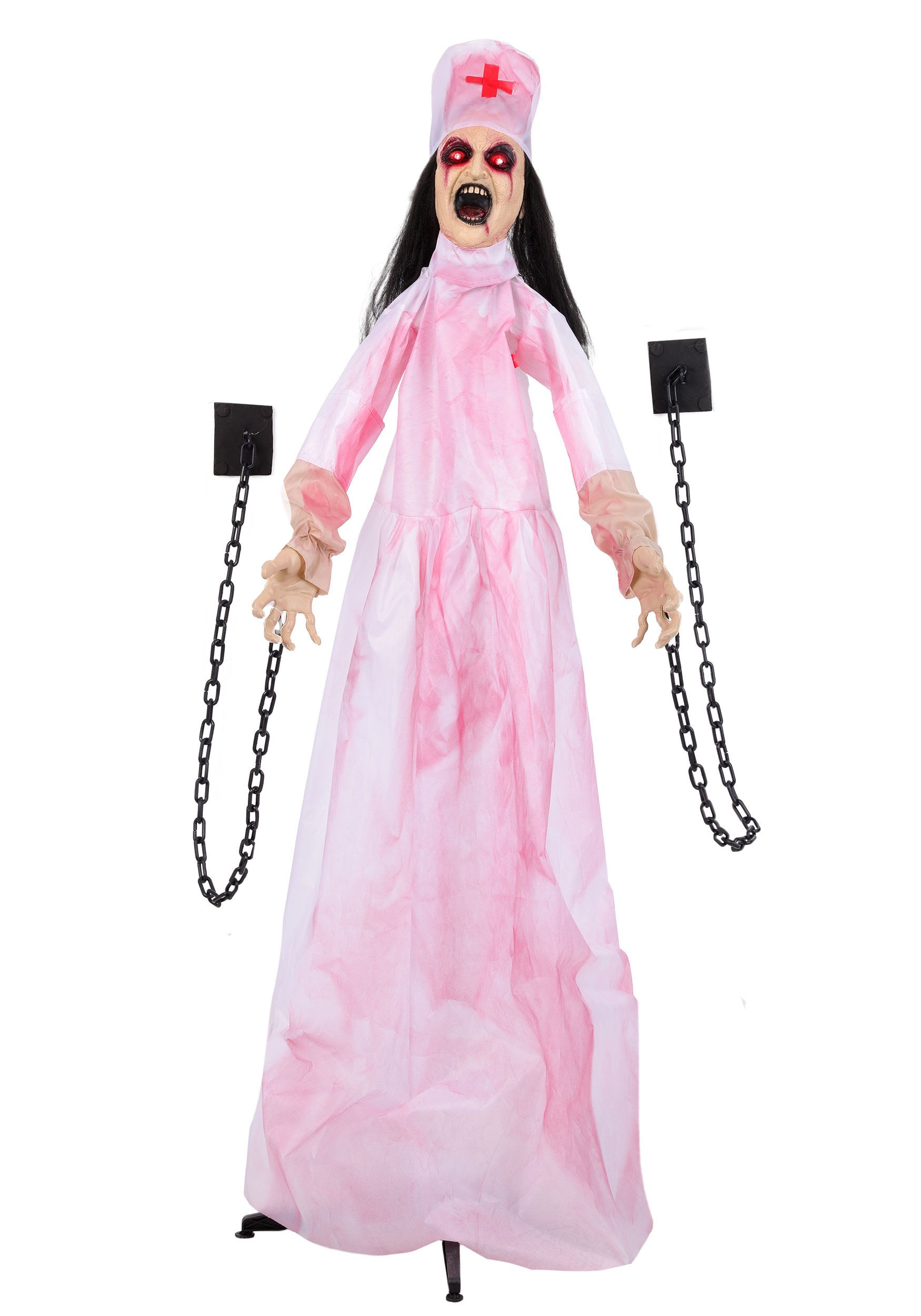 5.5FT Animatronic Lethal Laudna the Chained Nurse Decoration - Scream Saver | Animatronics