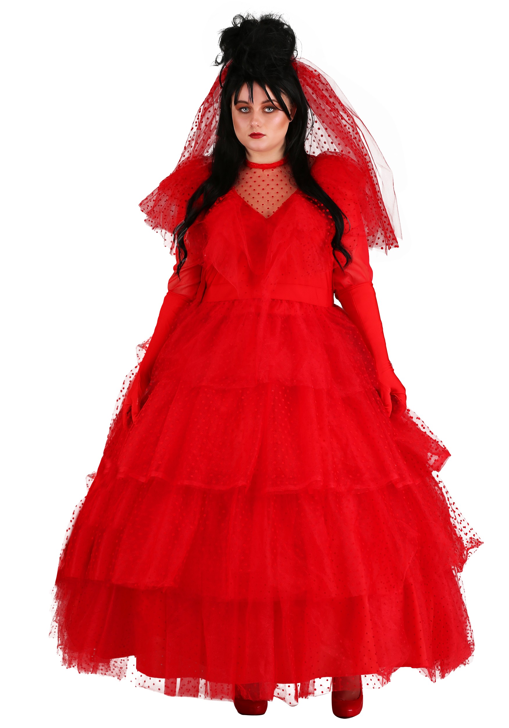 Plus Size Premium Lydia Deetz Wedding Dress Women's Costume | Beetlejuice Costumes