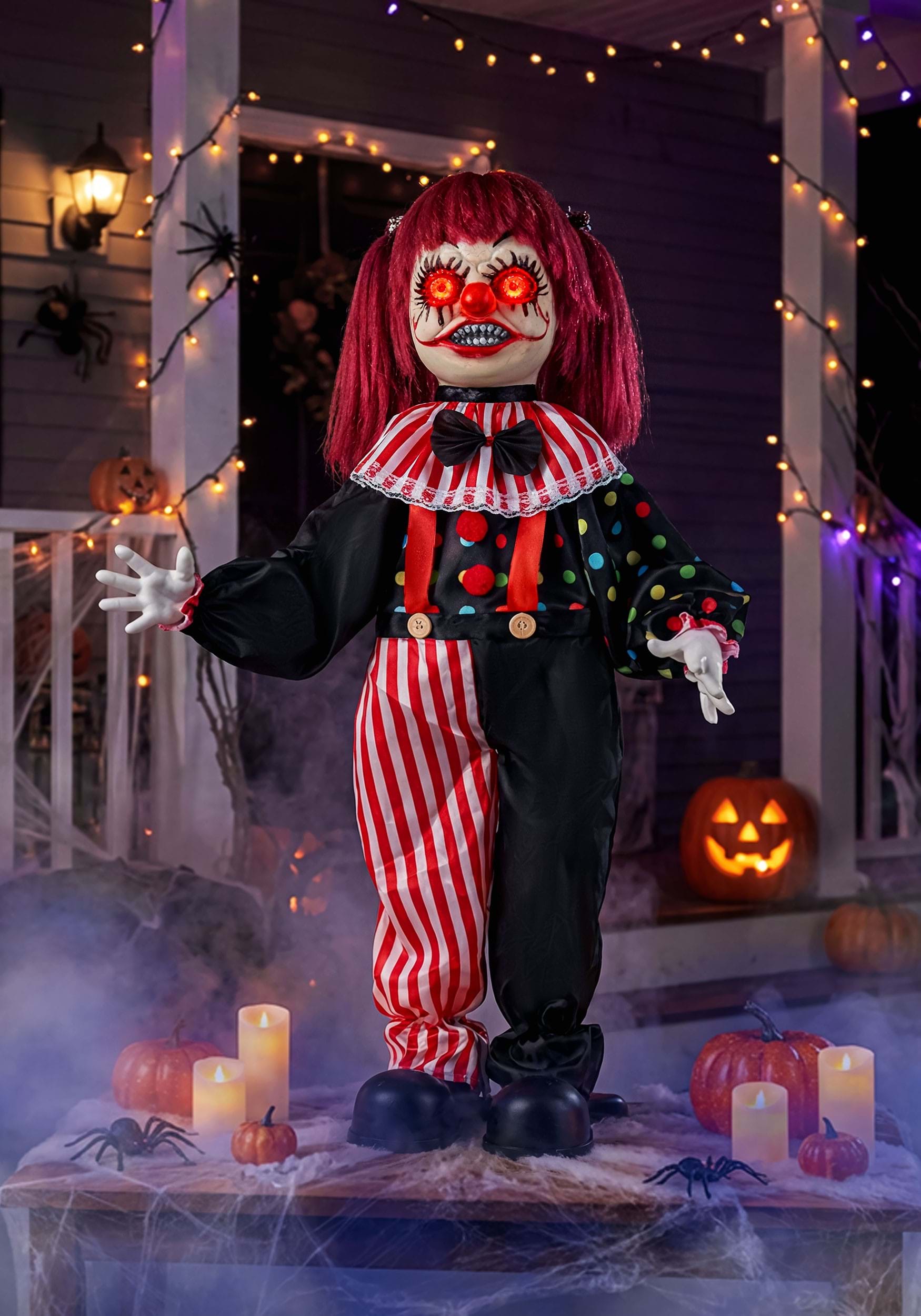 2.5FT Animatronic Sarah Slight the Creepy Clown Decoration | Evil Clown Decorations