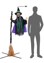 6 ft. Hovering Hortense Animatronic Witch Decoration  Alt 8