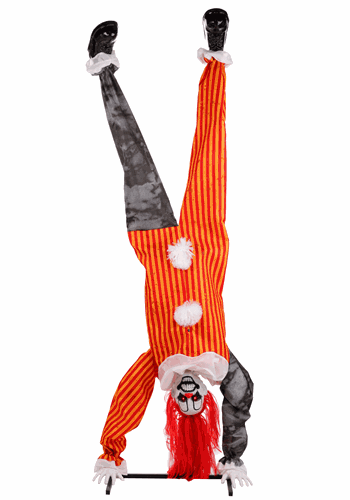 7.2FT Animatronic Upsie-Davey the Handstanding Clown Decoration - Scream Saver | Evil Clown Decorations