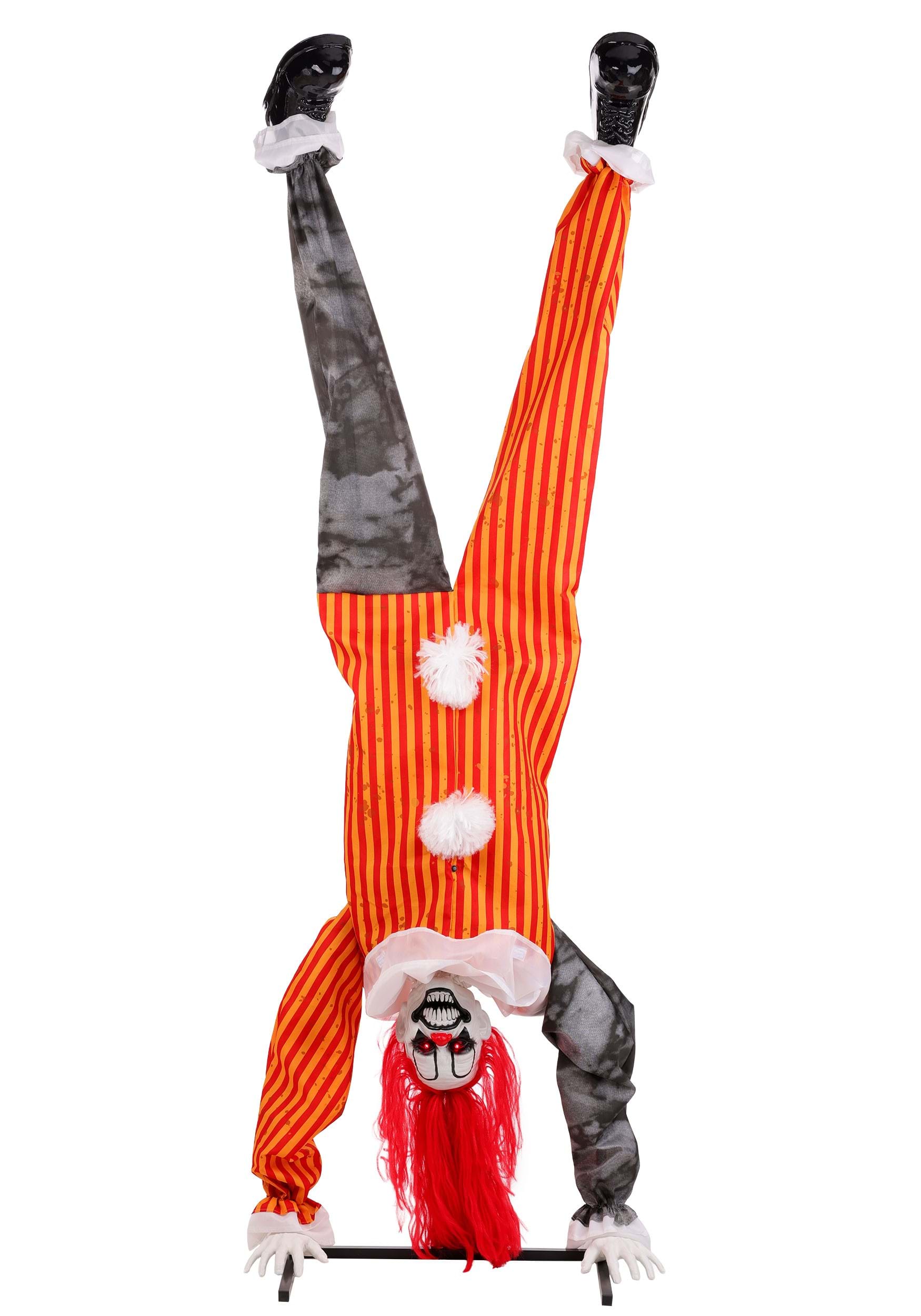 7.2FT Animatronic Upsie-Davey the Handstanding Clown Decoration - Scream Saver | Evil Clown Decorations