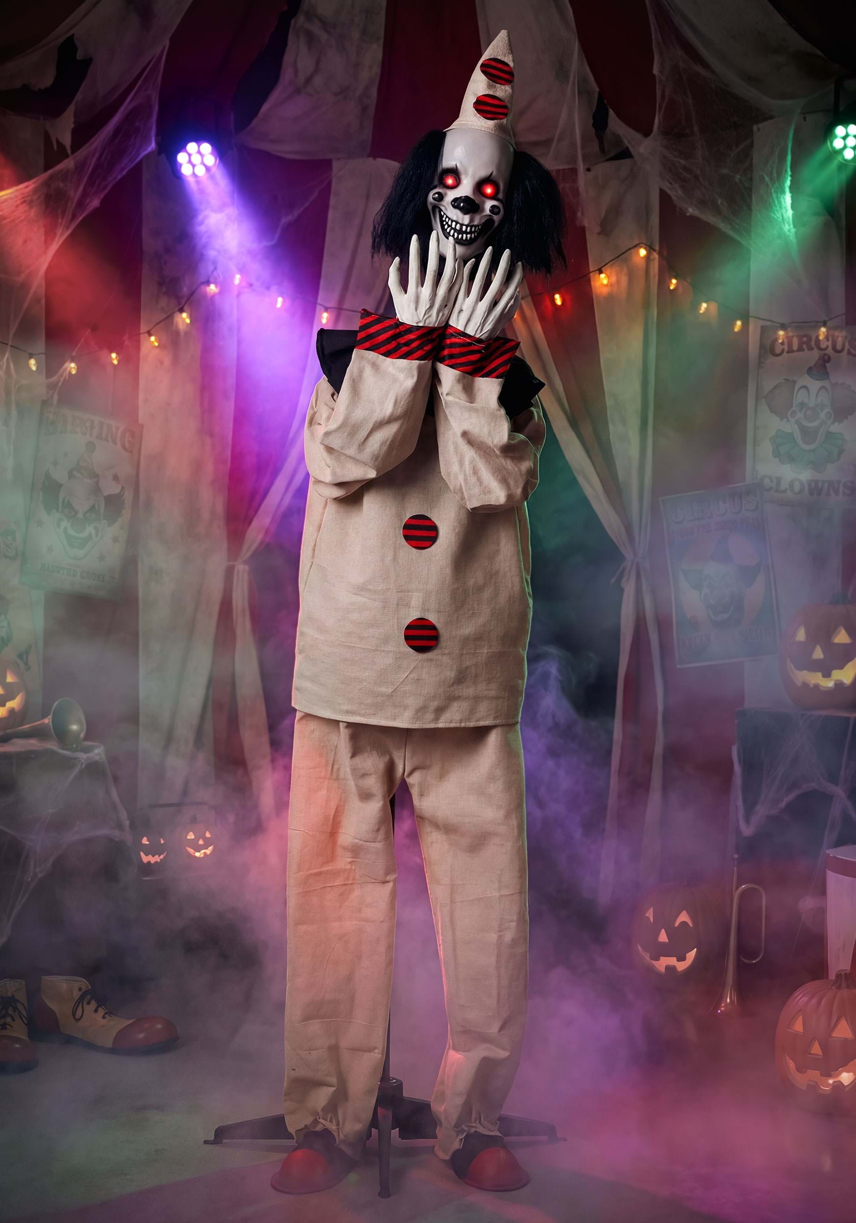 5.6FT Pop-Top Patches the Peek-a-Boo Animatronic Clown Decoration - Scream Saver | Animatronics