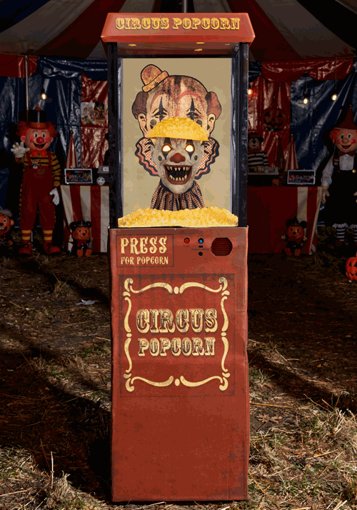 Kernelias the Popcorn Clown Animatronic Decoration