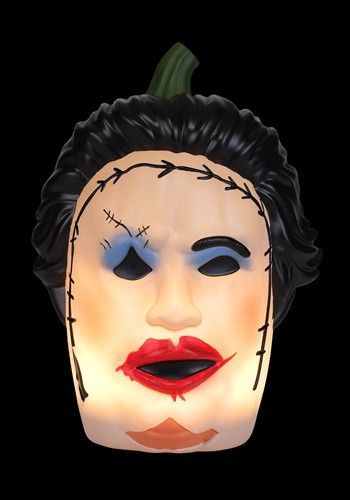 10-Inch Pretty Woman Leatherface Realistic Pumpkin Decoration | Licensed Decorations
