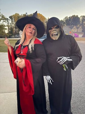 Robe Halloween Femme – Imprimée Citrouilles Et Sorcières, Manches Longues, Ceinture Satin, Pour Soirée Déguisement Ou Cosplay