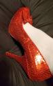 red sequin stilettos