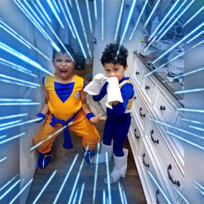 HalloweenCostumes.com 4T Boy Dragon Ball Z Goku Costume for Toddlers.,  Blue/Orange