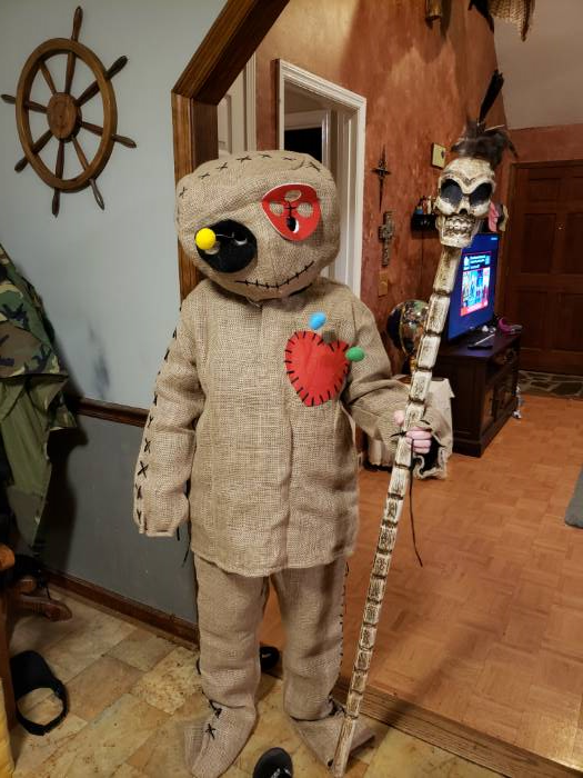 Adult Burlap Voodoo Doll Plus Size Costume | Scary Halloween Costumes