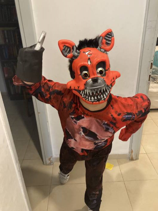 Quick WIP of the FNAF Nightmare Foxy costume i made for my son. #fiven, nightmare foxy