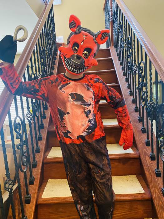 Quick WIP of the FNAF Nightmare Foxy costume i made for my son. #fiven, nightmare foxy