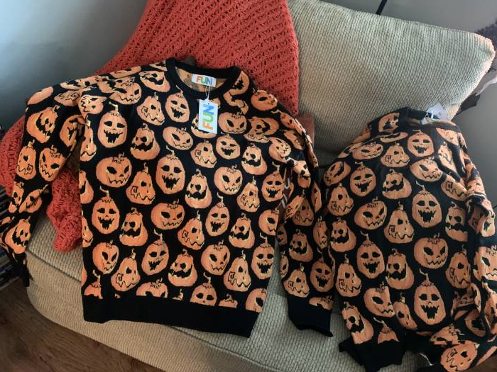 Pumpkin Frenzy Halloween Sweater for Adults
