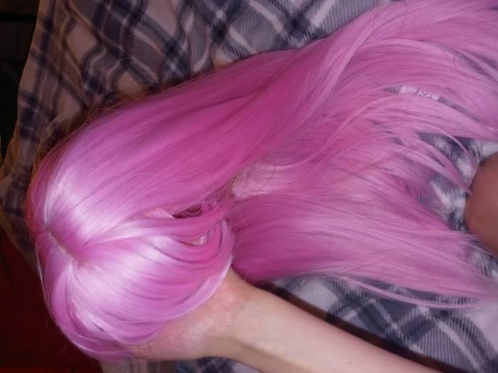 Long 24 Inch Straight Pink Costume Wig | Pink Wig Accessories