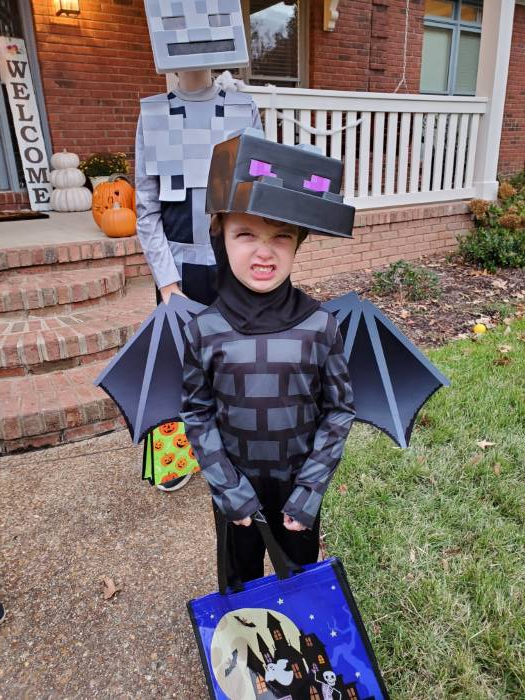 Childs Minecraft Ender Dragon Costume Jumpsuit size Medium 8-10