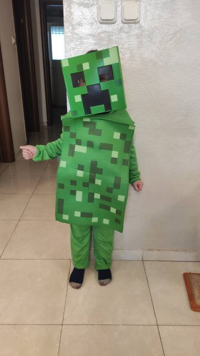 Minecraft Creeper Jumpsuit Kids Costume M 7-8