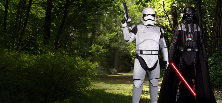 Darth Vader and Stormtrooper costumes