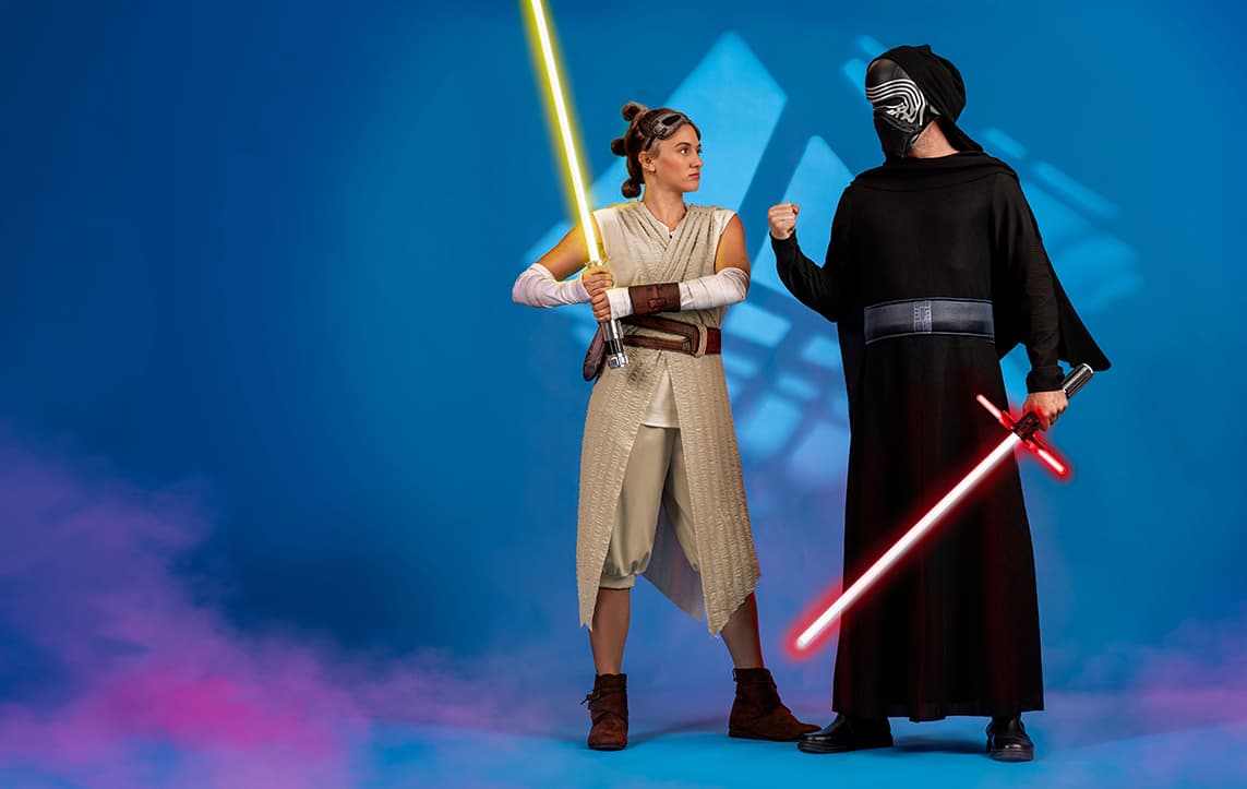 Kylo Ren and Rey costumes